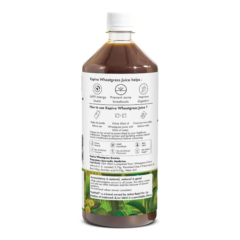 Kapiva Ayurveda Wheatgrass Juice (Ayurvedic Juice for Detoxification), 1 L-7.webp